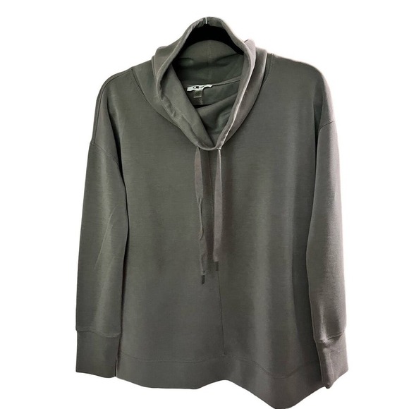 Cable and Guage Long-Sleeved Cowl Neck Top, Small, Gray - Picture 1 of 4